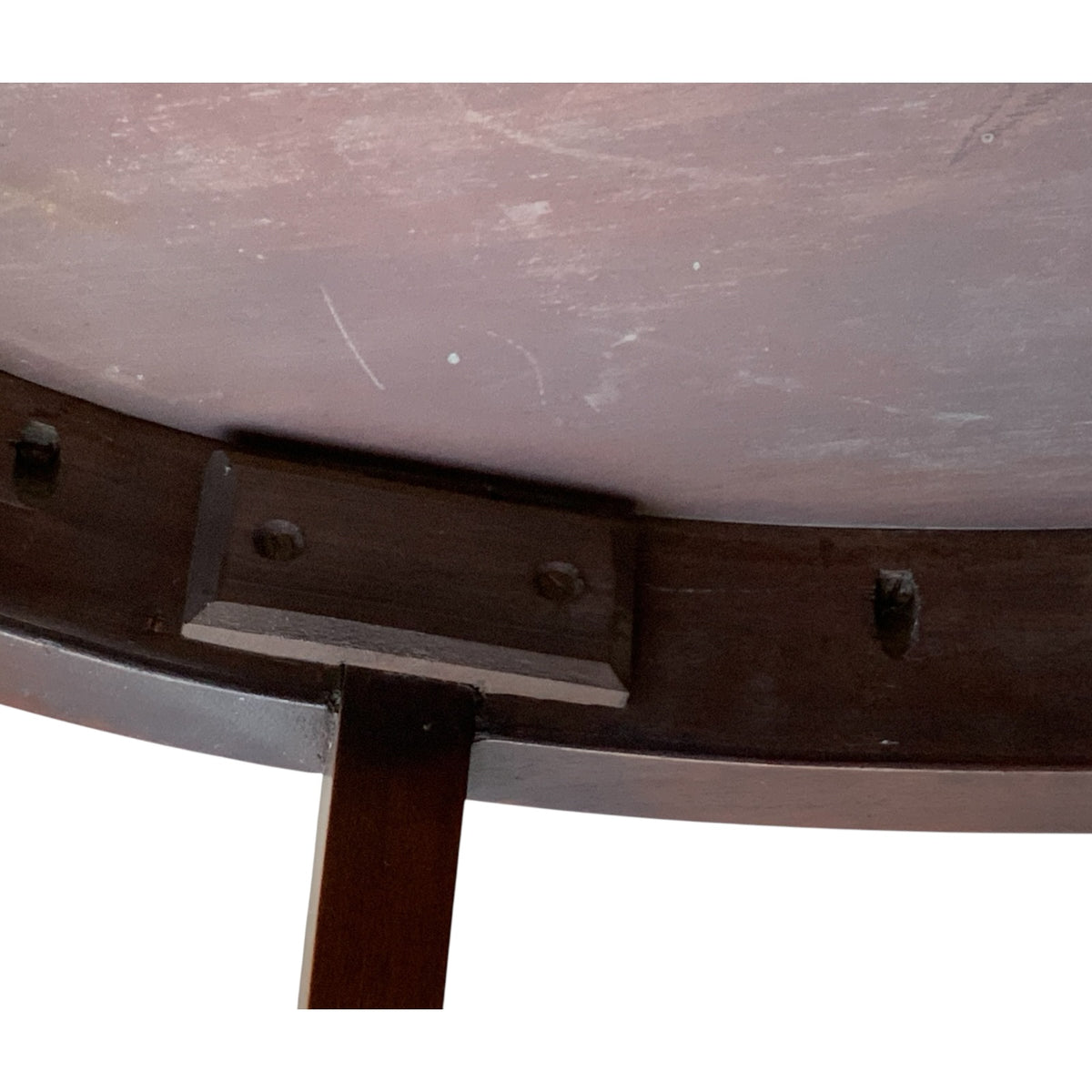 Antique English Edwardian Mahogany & Satinwood Marquetry Oval Occasional Table England c. 1900