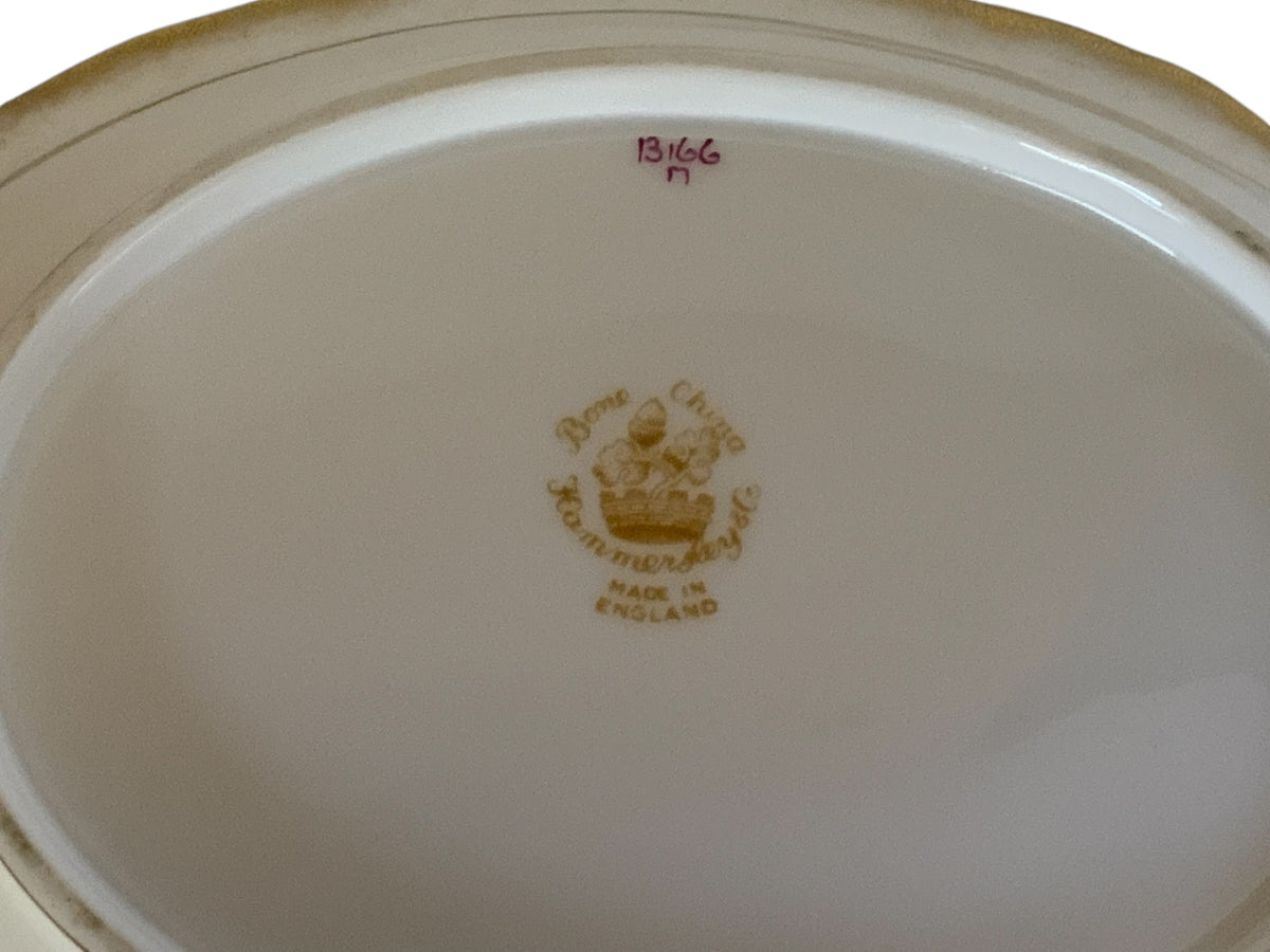 Vintage Hammersley "Queen Anne" Bone China Oval Vegetable Serving Bowl England 1940s-1950s
