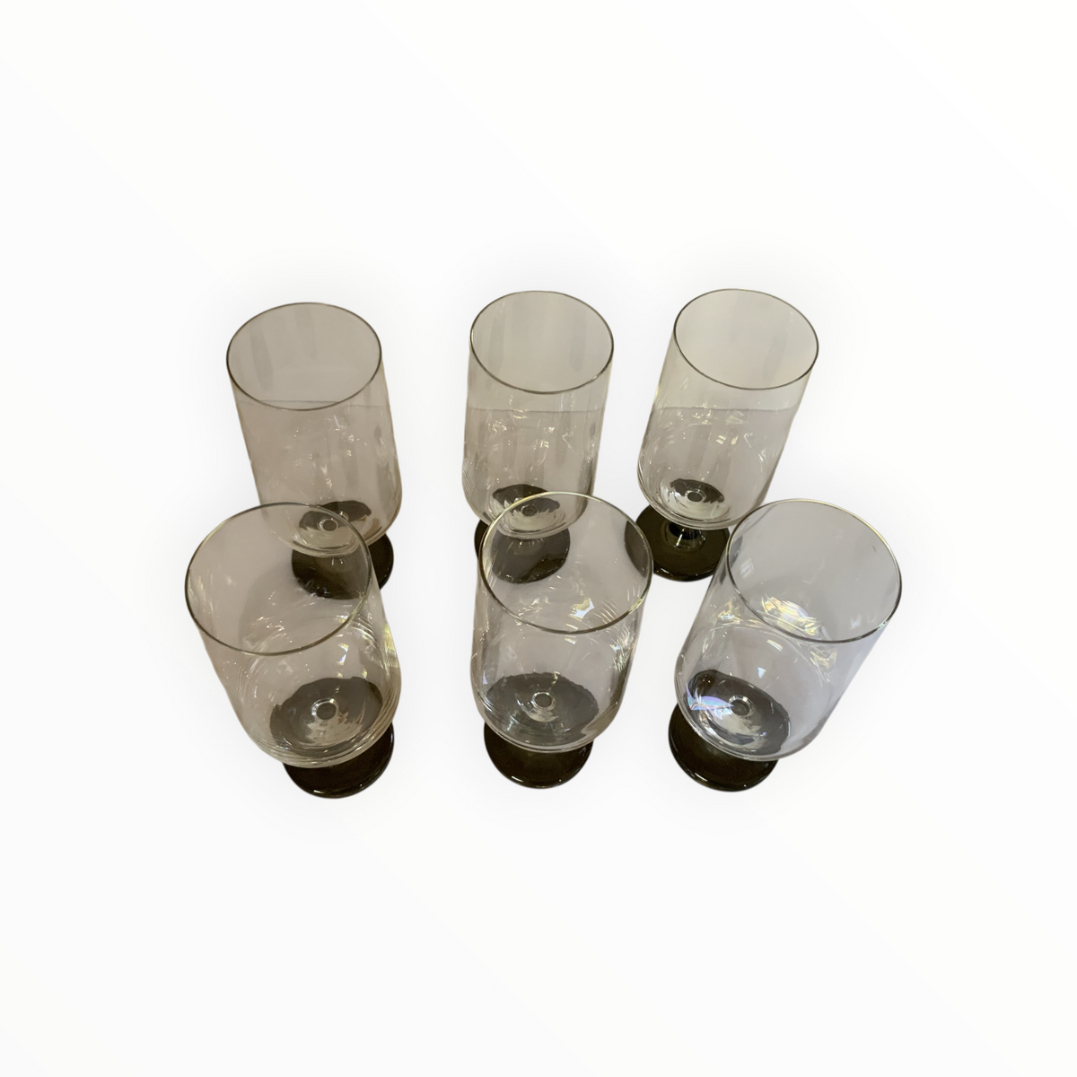 Vintage Rosenthal Variation Smoke Pilsner Beer Glasses Set of 6 Mid-Century Germany c. 1960s