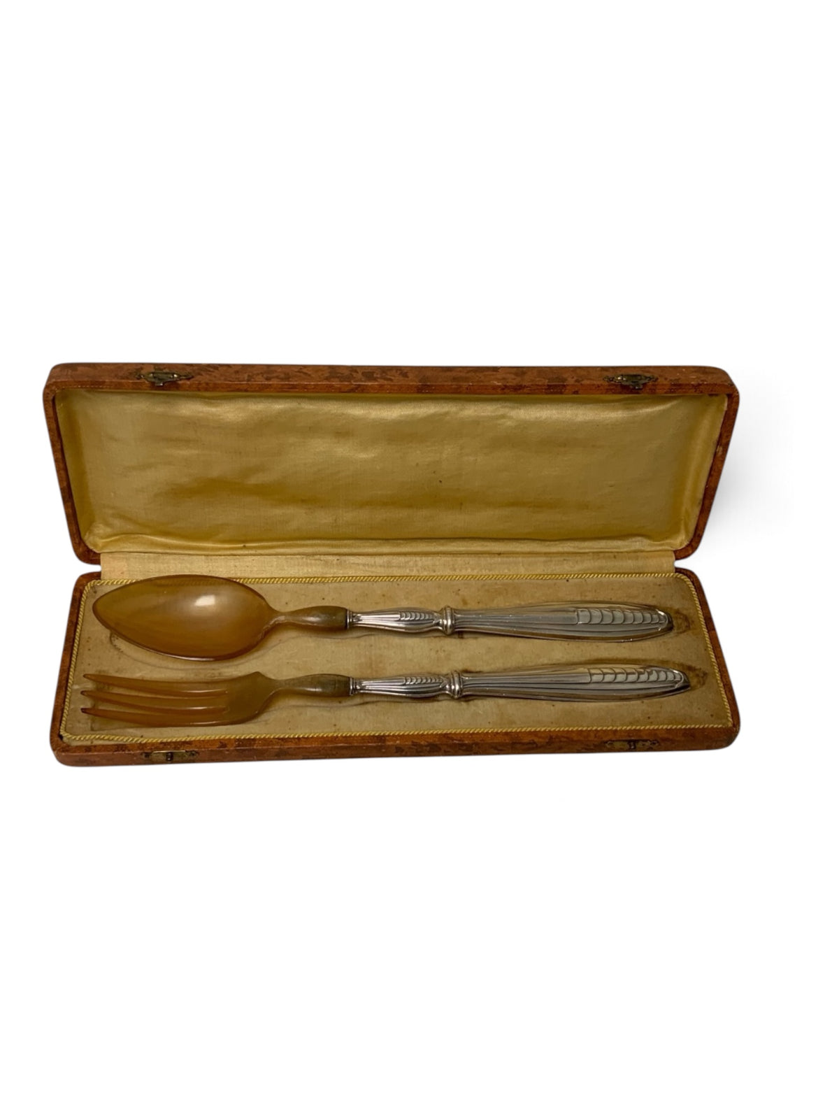 Antique French Bazin & Cie Paris .950 Silver Carving Knife & Fork Set France c. 1900