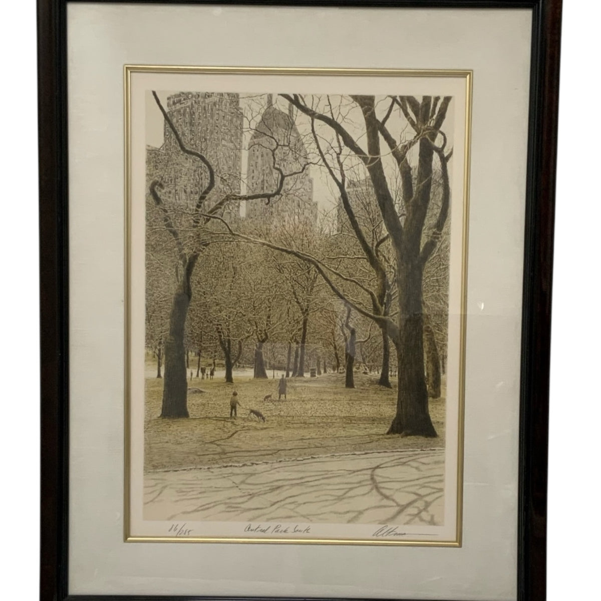 Harold Altman “Central Park South” Signed & Numbered Lithograph 86/285 USA 1985