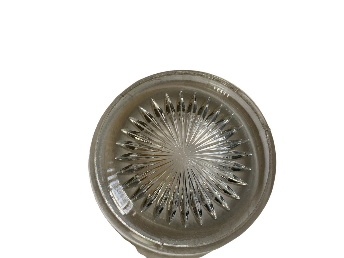 Antique Heisey Banded Fluted Clear 14" Footed Punchbowl Made in USA 1907-1937