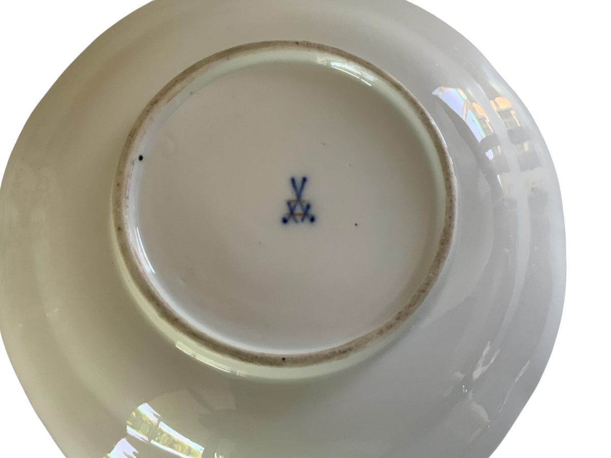 Antique Meissen Deutsche Blumen Porcelain Tea Cup & Saucer Made in Germany 1860-1924
