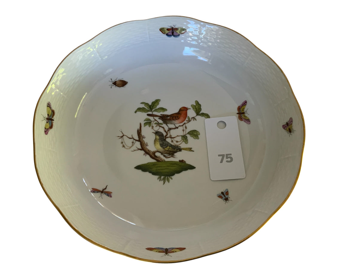 Herend Rothschild Bird 10" Round Vegetable Bowl Porcelain 80/RO Made in Hungary