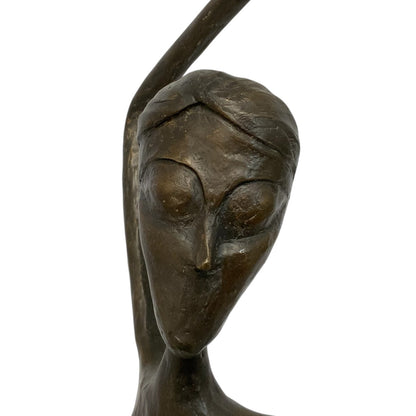 Aharon Bezalel Israeli Modernist Bronze Female Nude Sculpture, Late 1950s–1960s