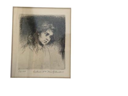 Antique Arthur William Heintzelman (1891-1965) “Maria” Signed Limited Edition Drypoint USA 1926