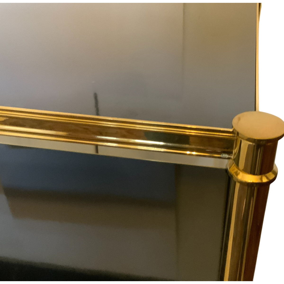 Mid-Century Hollywood Regency Brass & Black Lacquer Low Console In the Style of Billy Baldwin for Frederick P. Victoria & Son Circa: 1970s