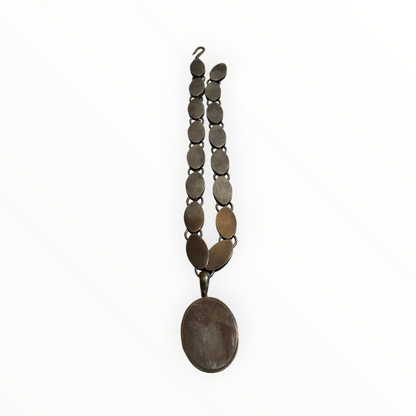 Antique Aesthetic Period Movement Mixed-Metal Floral Locket Necklace England c. 1880–1895