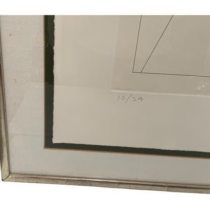 Vintage Ronald Davis “Rotation-Tilt” Limited Edition Geometric Print Signed Ltd. Ed. 10/34 USA 1980