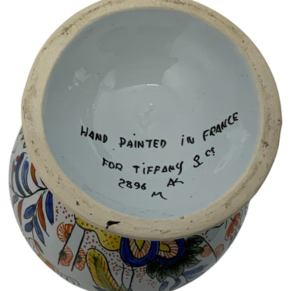 Vintage Tiffany & Co. Hand-Painted French Faience Muffineer Sugar Shaker No. 2896 Made in France 1980s
