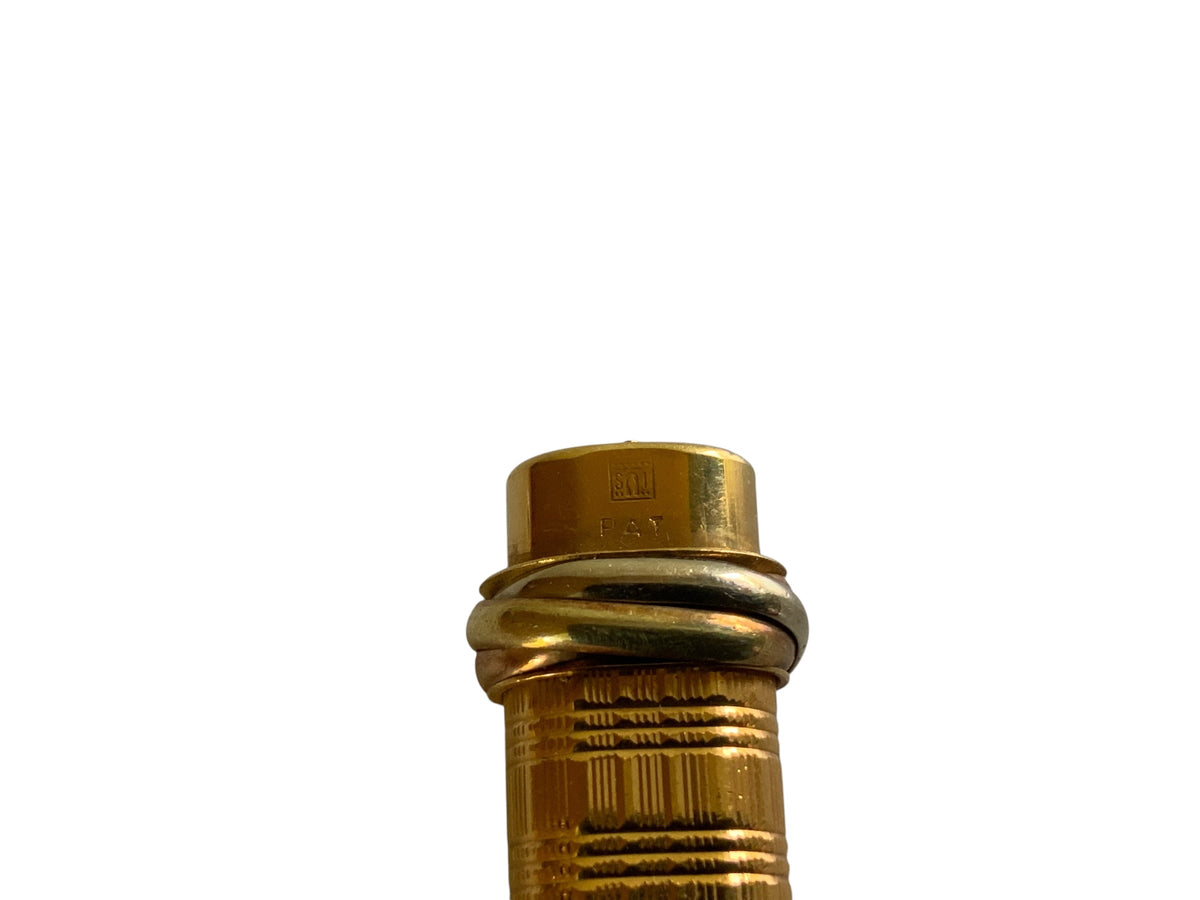 Vintage Must de Cartier Trinity Vendôme Oval Gold Plated Ballpoint Pen Made in France 1980s