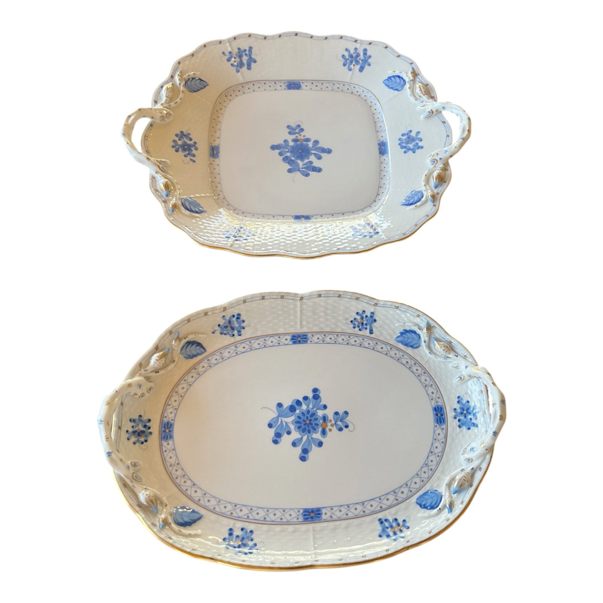 Herend Blue Garden WB-3 157-Piece Hand-Painted Porcelain Estate Dinner Service for 20 Hungary 1980s