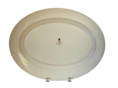 Vintage Wedgwood Florentine Turquoise 15.5” Oval Serving Platter W2714 Fruit Center England 1970s-1980s