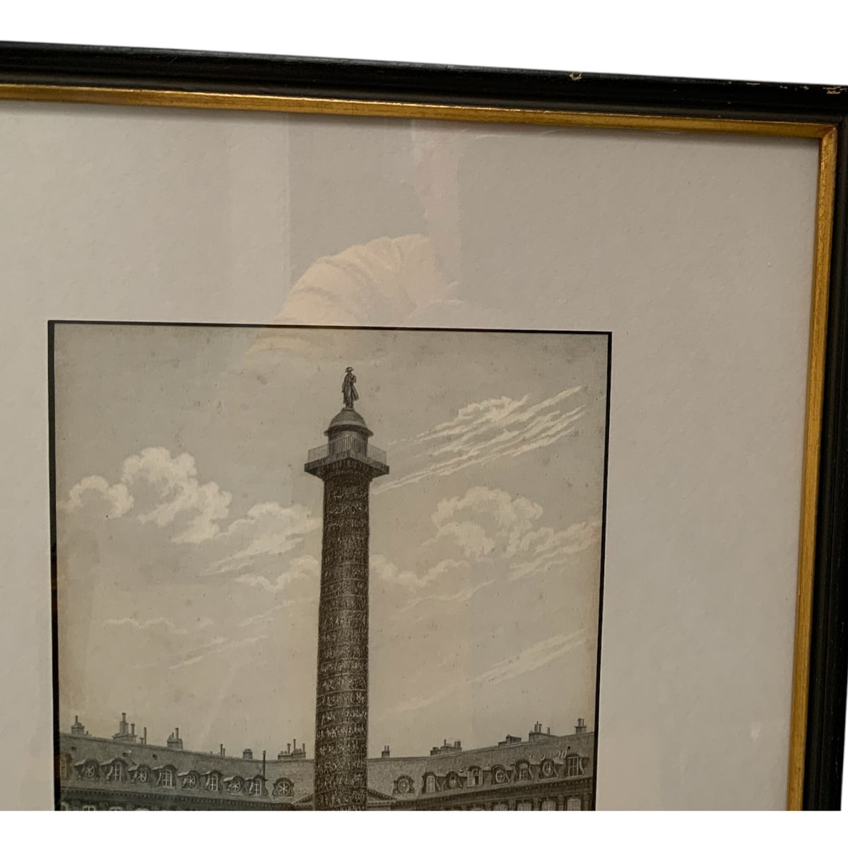 Antique 1840s Chamouin Paris Engraving Place Vendome Daguerreotype Provenance Custom Framed by J. Pocker & Son, NYC