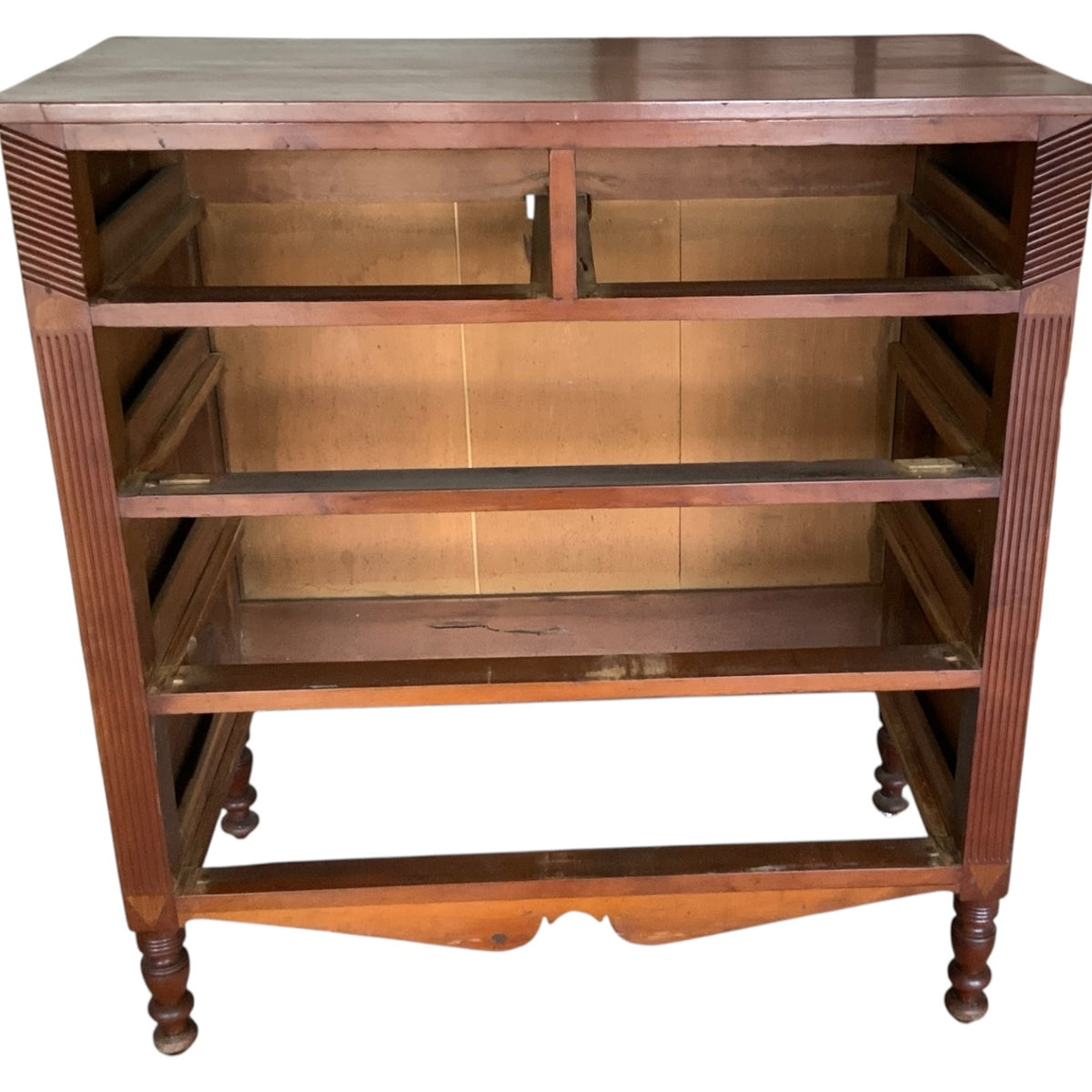 Antique American Federal Sheraton Southern Inlaid Cherry Chest of 5 Drawers USA circa 1815–1825