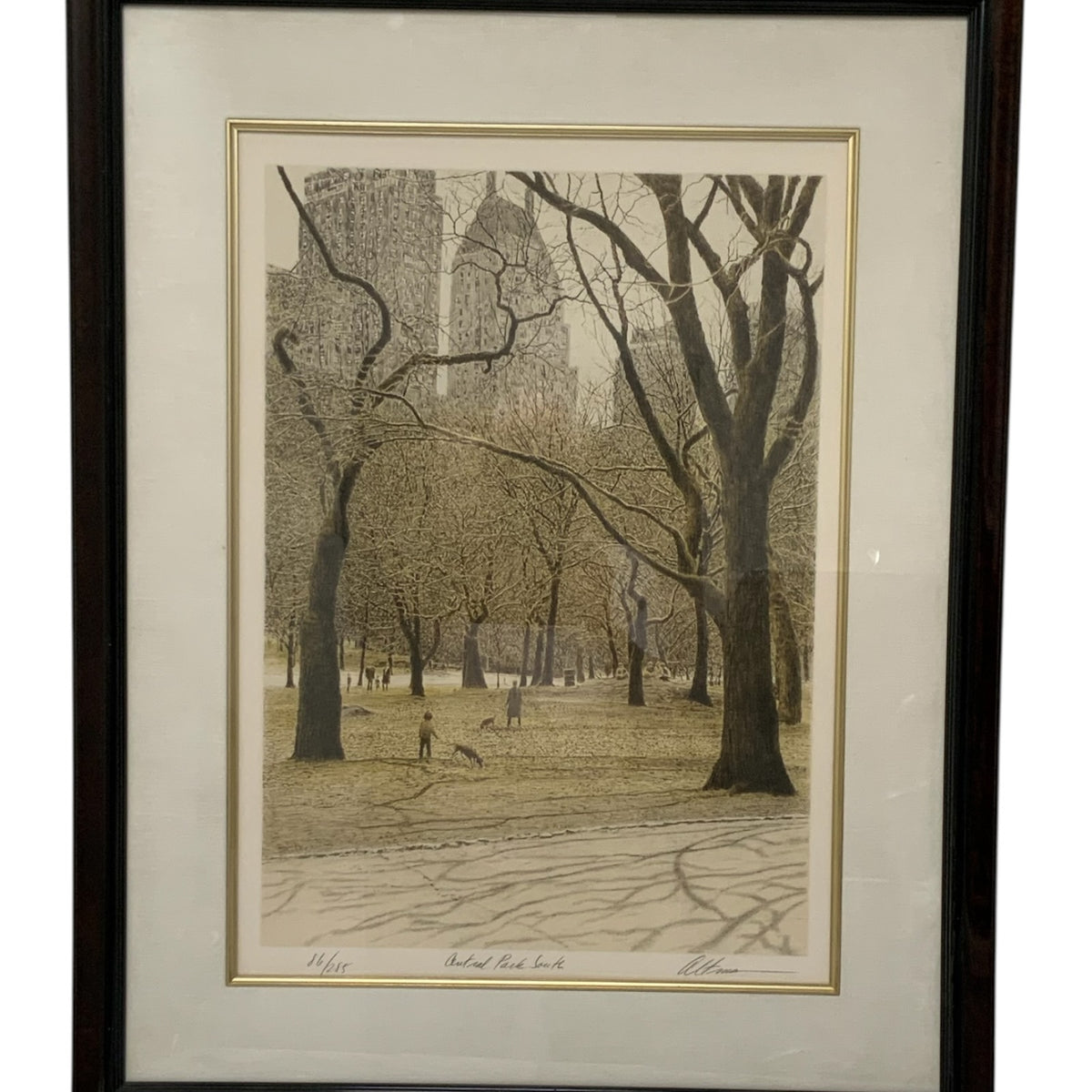 Harold Altman “Central Park South” Signed & Numbered Lithograph 86/285 USA 1985