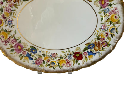 Vintage Hammersley "Queen Anne" Bone China 16" Oval Serving Platter Made in England 1940s-1950s