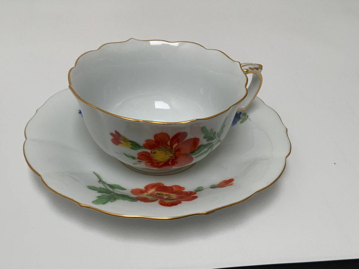 Vintage Rare Meissen Pfeiffer Period 25-Piece Multi-Floral Botanical Coffee & Dessert Service First Quality c1924-1934