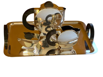 Christofle Silver-Plated Art Deco Tea Service Designed by Christian Fjerdingstad Ltd Ed 162/500 France, Circa 1933