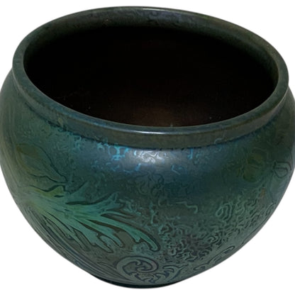 Antique Weller Sicard Sicardo Art Nouveau Iridescent Floral Jardiniere American c. 1902-1907