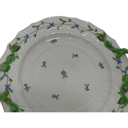 Herend Blue Garland PBG Model 1173 Handled 12-Inch Chop Plate Round Serving Platter Hungary c. 1960-1980 Discontinued