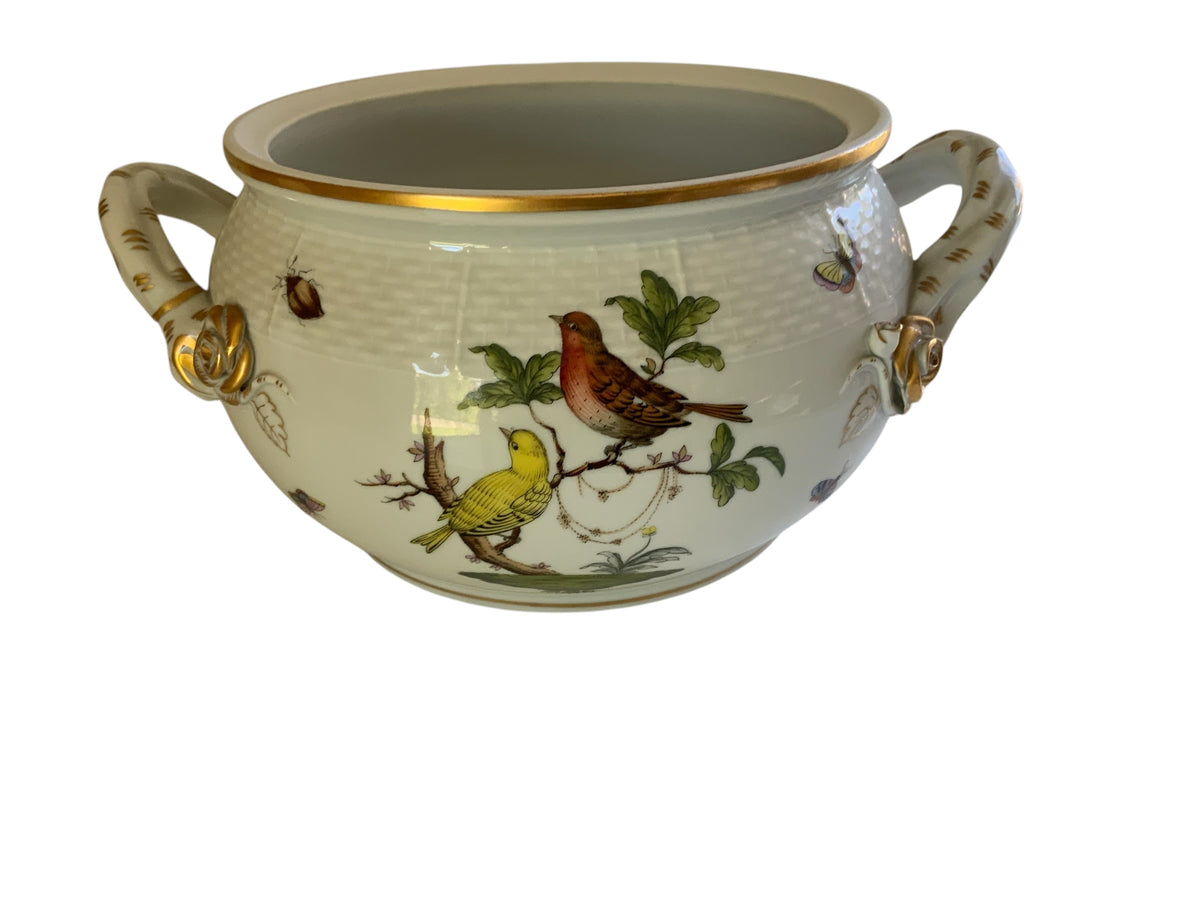 Herend Rothschild Bird Round Soup Tureen Base w/Handles Porcelain 19/RO Made in Hungary