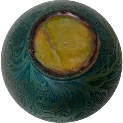 Antique Weller Sicard Sicardo Art Nouveau Iridescent Floral Jardiniere American c. 1902-1907