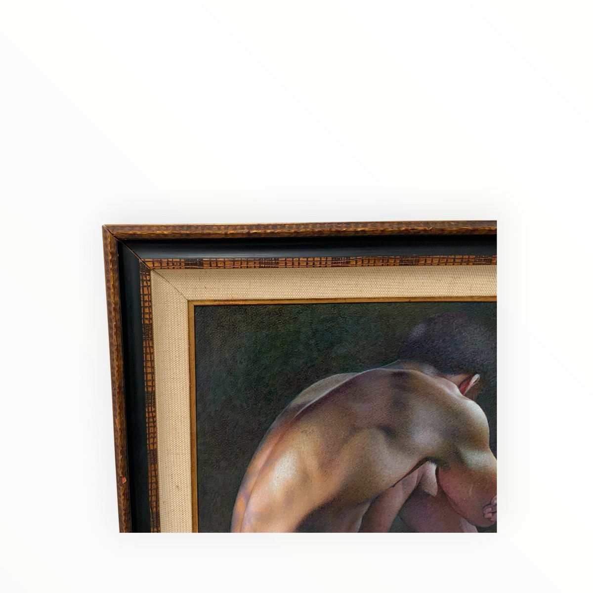Wade Reynolds (1929-2011) Kneeling Male Nude Oil on Canvas USA 1976