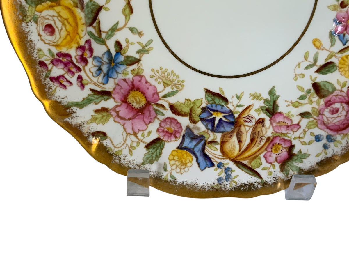 Vintage Hammersley "Queen Anne" Bone China 9" Coupe Luncheon Plate Made in England 1940s-1950s