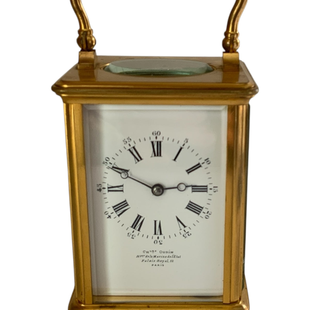 Antique Charles Oudin French Brass Gorge-Cased Timepiece Carriage Clock Paris c1860–1870 NOT TESTED