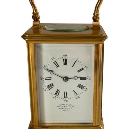 Antique Charles Oudin French Brass Gorge-Cased Timepiece Carriage Clock Paris c1860–1870 NOT TESTED