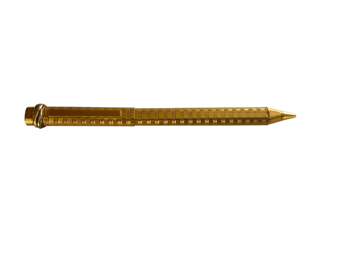 Vintage Must de Cartier Trinity Vendôme Oval Gold Plated Ballpoint Pen Made in France 1980s