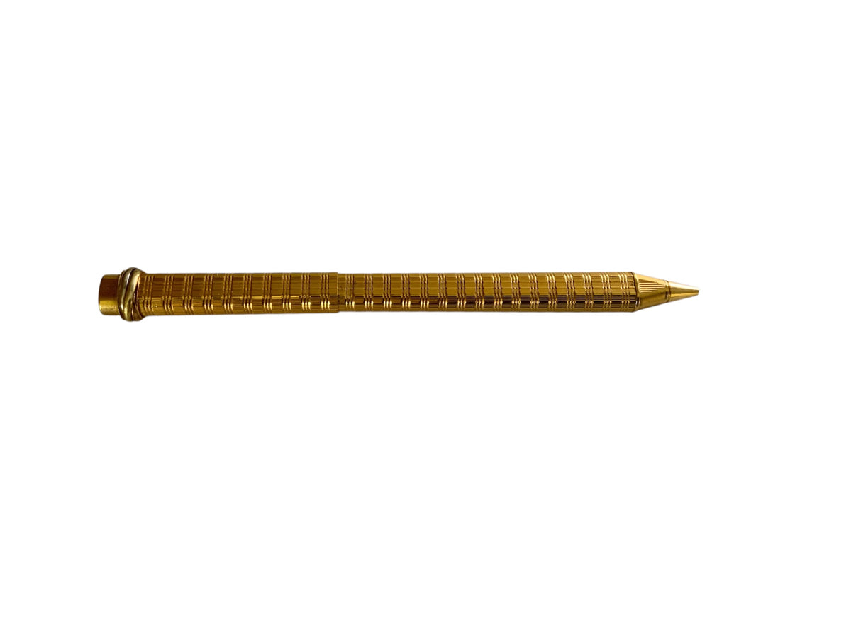 Vintage Must de Cartier Trinity Vendôme Oval Gold Plated Ballpoint Pen Made in France 1980s