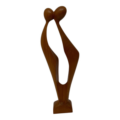 Simon Randers Danish Modern Carved Wood Abstract Lovers Sculpture c. 1960s