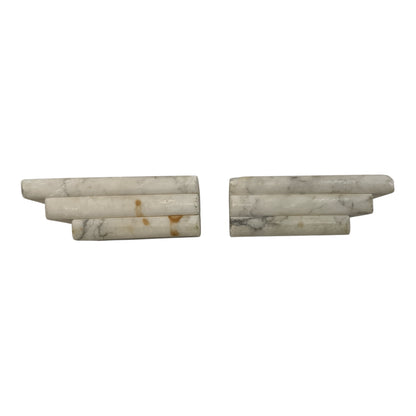 Pair of Vintage Italian Attributed Marble Graduated Book Bookends c. 1960s–1970s