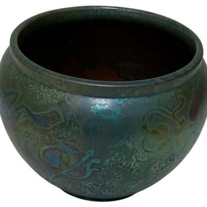Antique Weller Sicard Sicardo Art Nouveau Iridescent Floral Jardiniere American c. 1902-1907