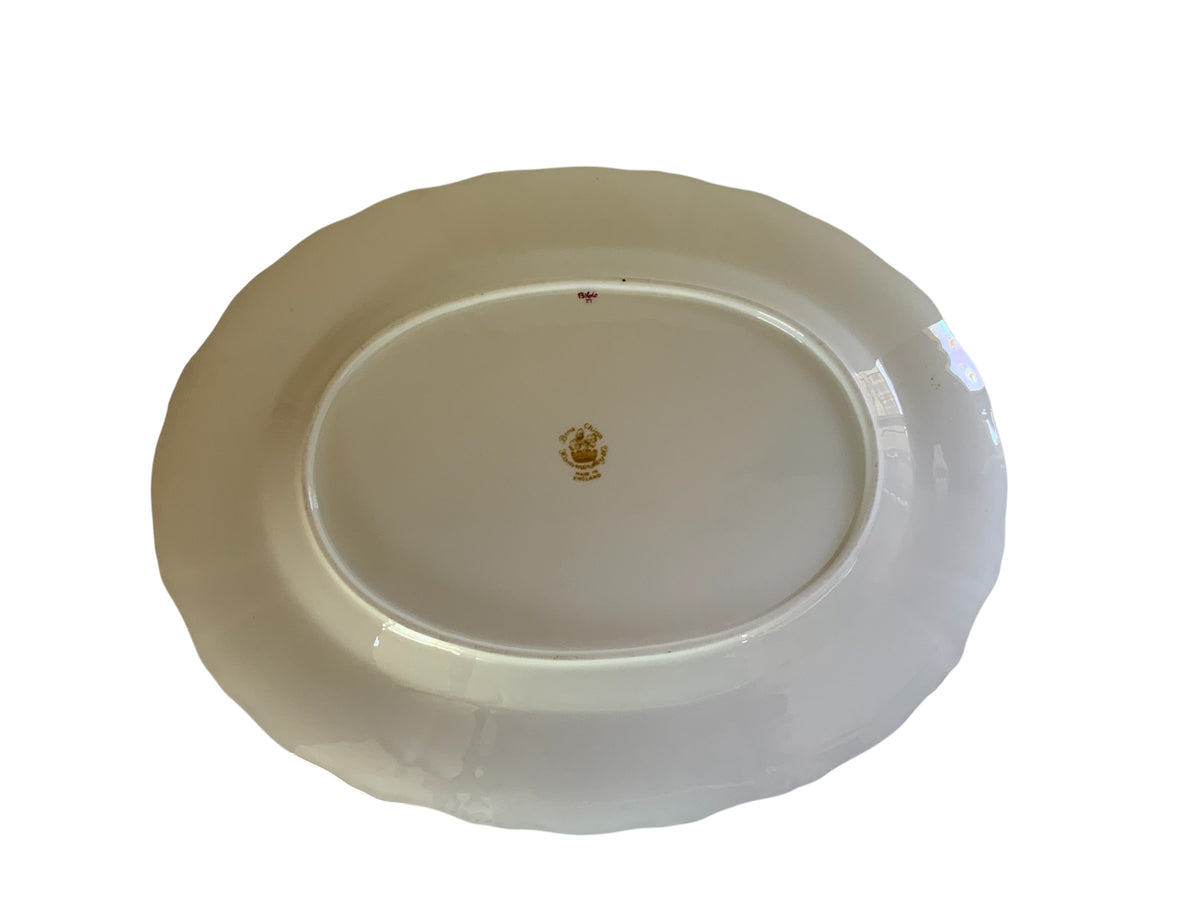 Vintage Hammersley "Queen Anne" Bone China 13.5" Oval Serving Platter Made in England 1940s-1950s
