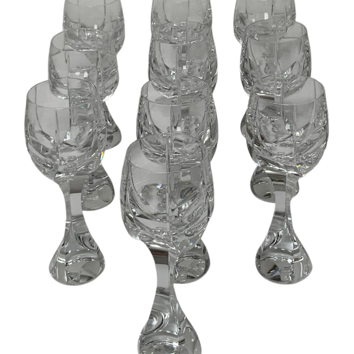 Vintage Set of 10 Baccarat Neptune Crystal Water Goblets 8¼" Discontinued Signed France 1988-1993