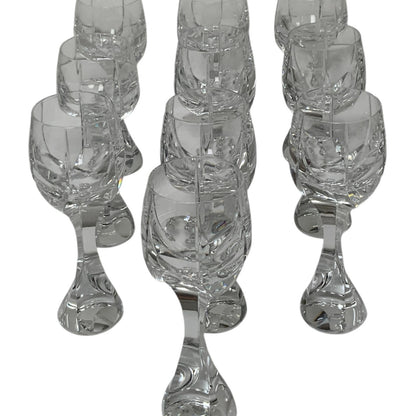 Vintage Set of 10 Baccarat Neptune Crystal Water Goblets 8¼" Discontinued Signed France 1988-1993