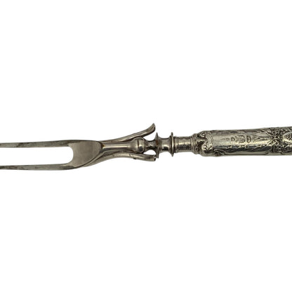 Antique Reed & Barton Renaissance Silverplate 3-Piece Roast Carving Set in Original Klune & Floberg Case USA c. 1890–1910