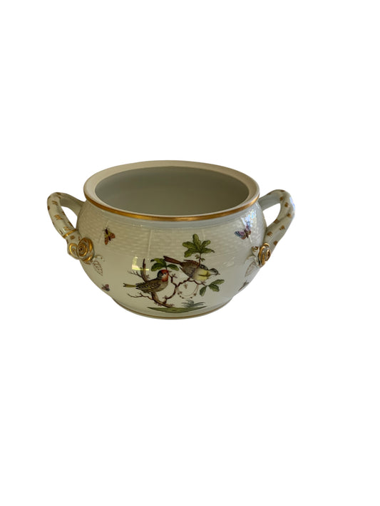 Herend Rothschild Bird Round Soup Tureen Base w/Handles Porcelain 19/RO Made in Hungary