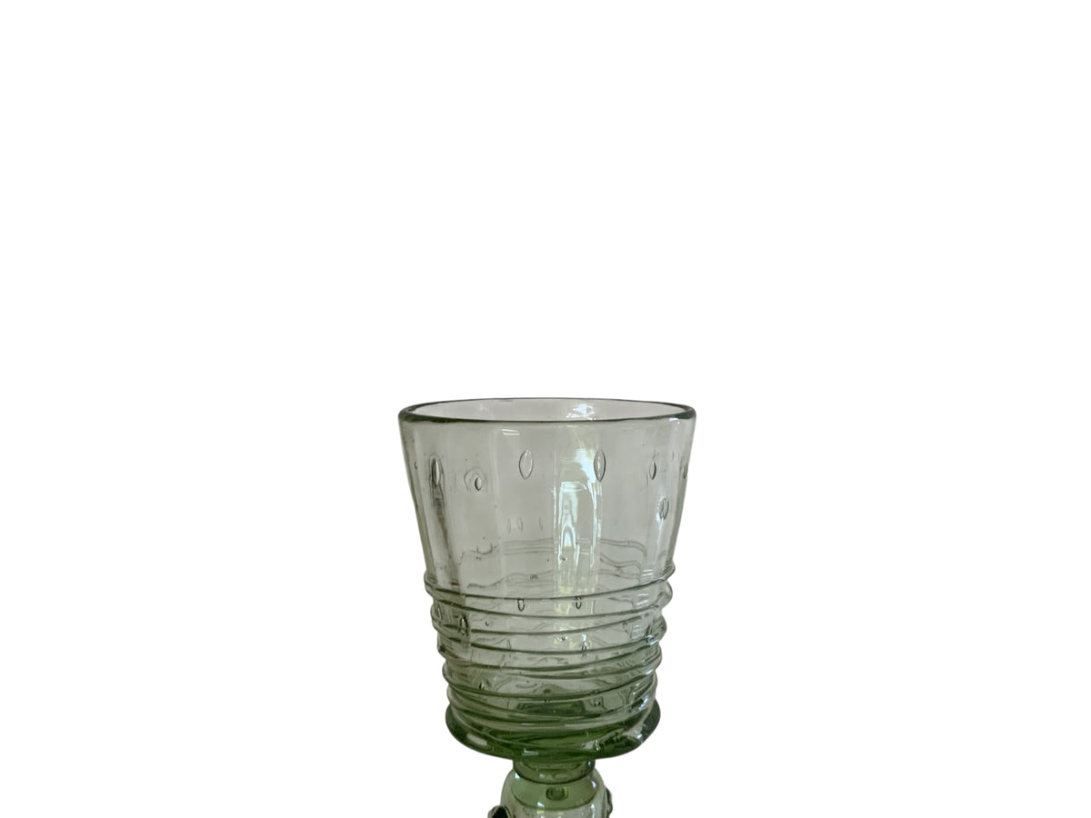 Antique Steuben Frederick Carder Spanish Green Threaded Cordial Glass Shape No. 6359 USA c. 1925