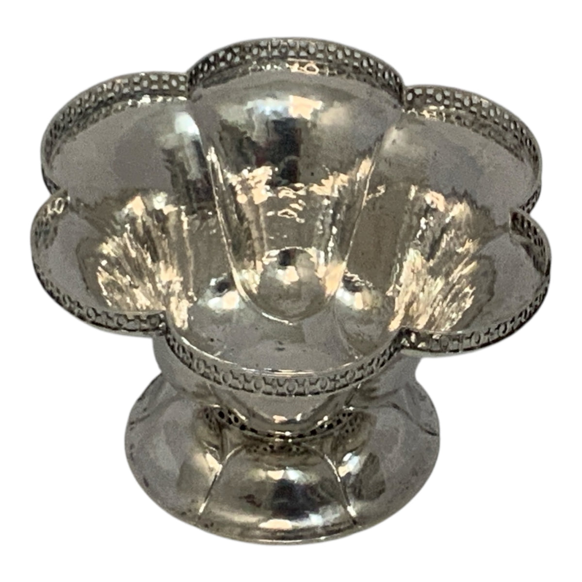 Antique German .830 Silver Six-Lobed Footed Bowl Attributed to Neresheimer Germany c. 1900