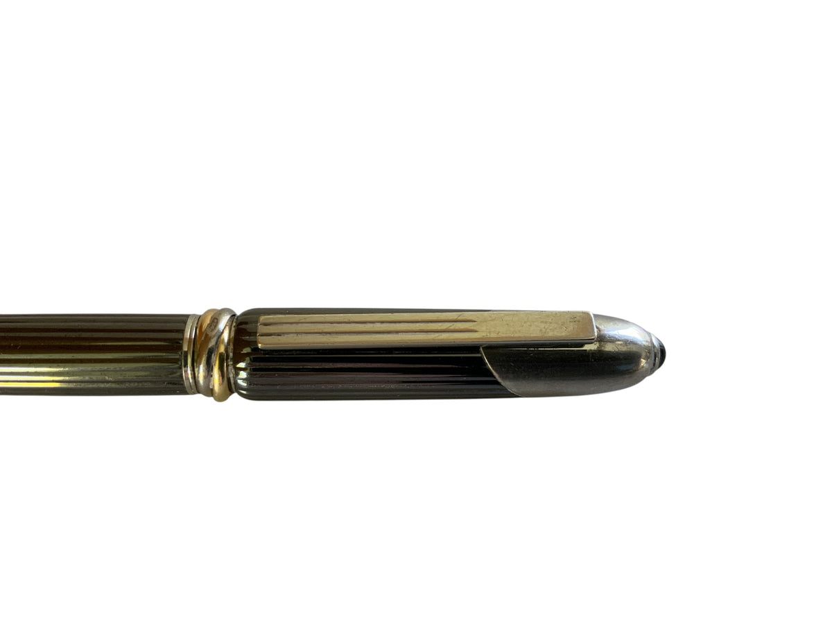 Vintage 1992 Cartier Cougar Ballpoint Pen - Gunmetal Titanium & Onyx Trinity Made in France