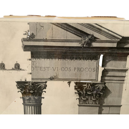 Giovanni Battista Piranesi "Le Antichità Romane Vol. IV Pl. XLII" Engraving 1756-1757 Provenance Custom Framed by J. Pocker & Son, NYC
