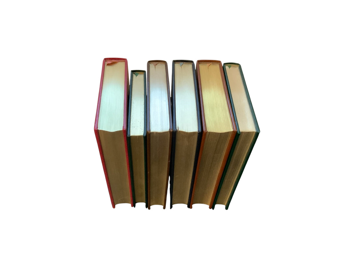 Franklin Mint Signed 1st Ed. Full Leather Bound Books Lot of 6 22K Gilt 1980s UNREAD