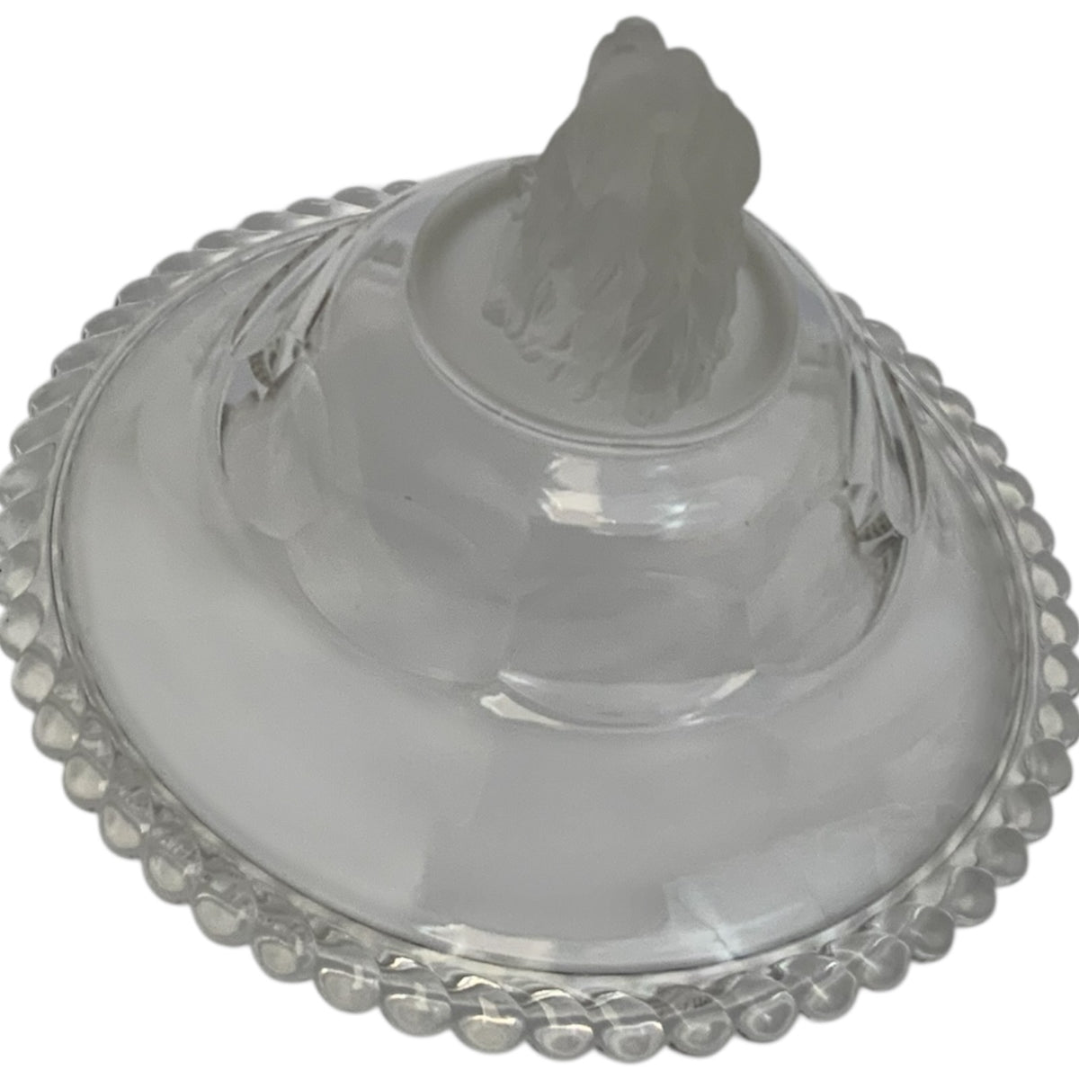 Antique Gillinder & Sons Frosted Lion Pattern Covered Glass Compote 11" America c. 1876–1900