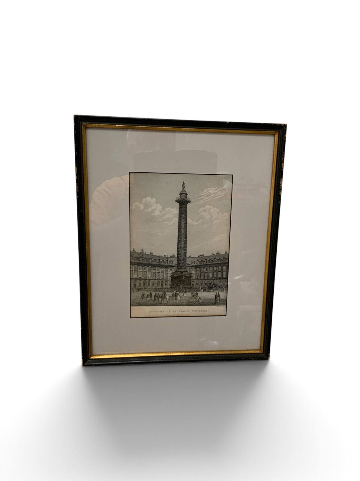 Antique 1840s Chamouin Paris Engraving Place Vendome Daguerreotype Provenance Custom Framed by J. Pocker & Son, NYC