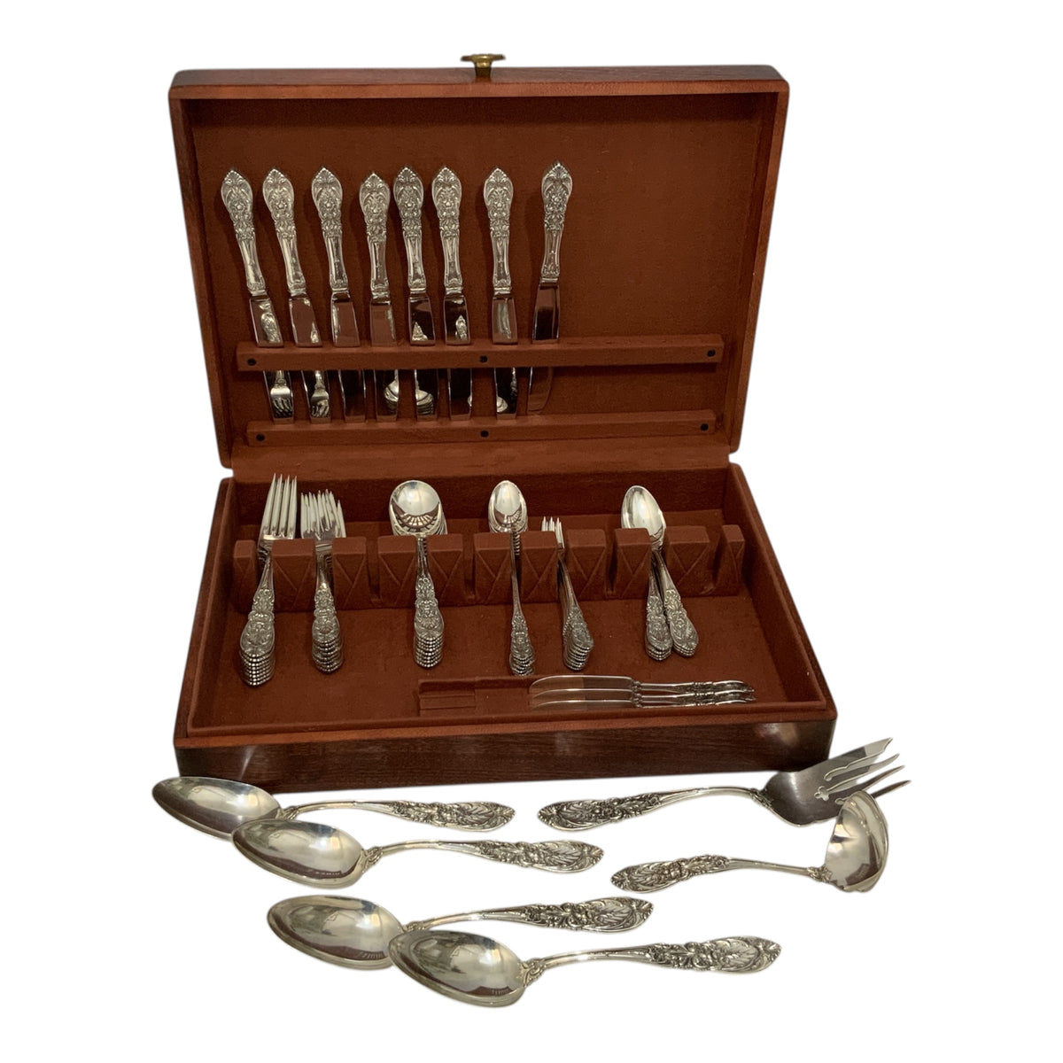 International Silver Richelieu Sterling Silver Flatware 66-Piece Estate Set Service for 8 USA 1950s-1960s