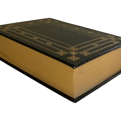 Franklin Mint Limited 1st Edition Full Leather Bound Book Roosevelt & Churchill 22K Gilt Moiré 1976 UNREAD